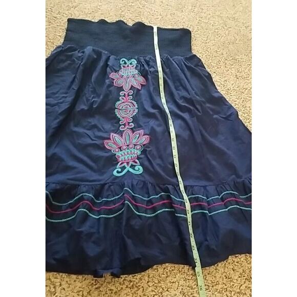 NWT Lane Bryant Blue Strapless Summer Dress Size 18/20 Embroidered Stretchy Top - Picture 8 of 9